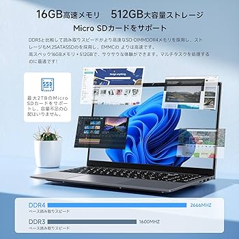 Amazon.co.jp: Bmax ノートパソコン 軽量 N95ノートpc 2024新版